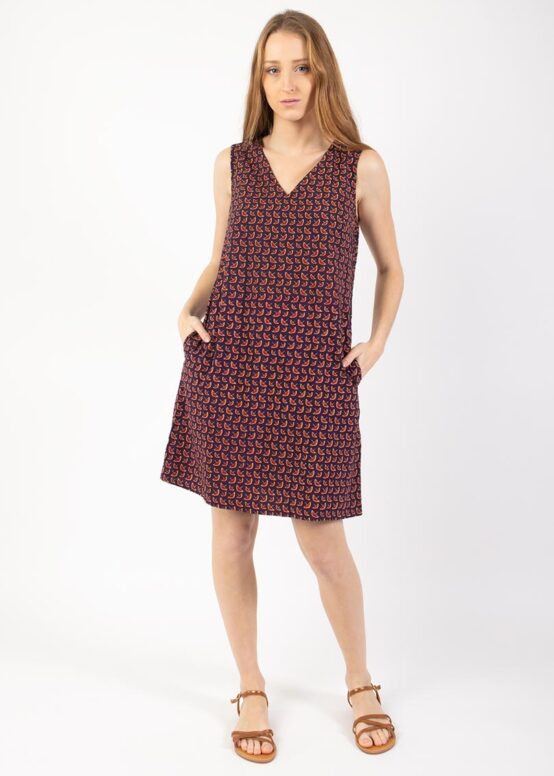Robe LIZENA Imprimé Envolée Prune