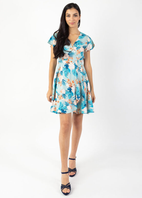 Robe MARIKA Imprimé Exotique Menthe-0