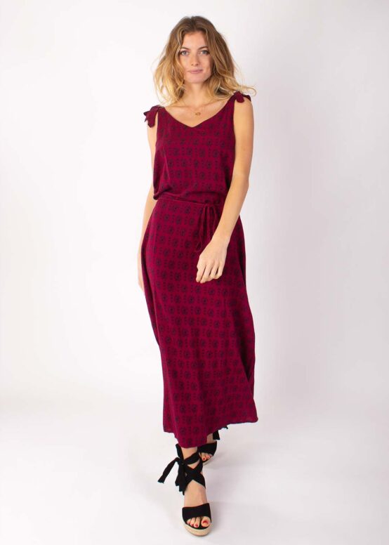 Robe longue LUDMILLA Imprimé 12 Prune-0