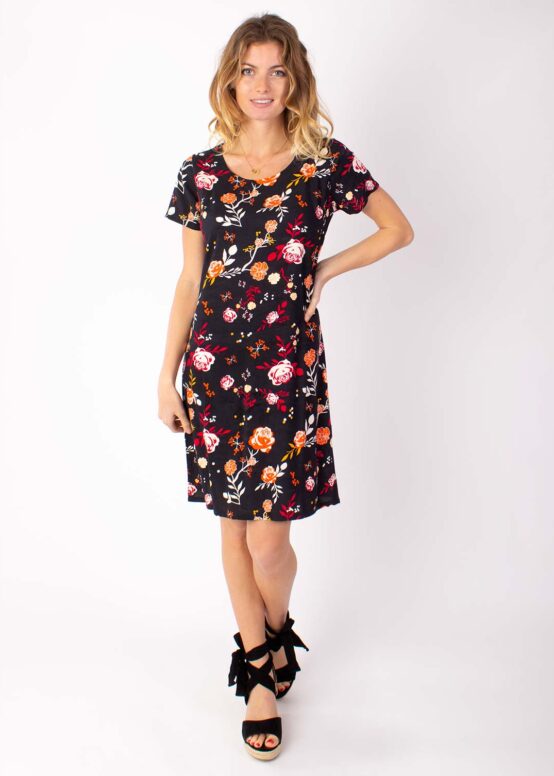 Robe NATALIA Imprimé Passion 28 Noir