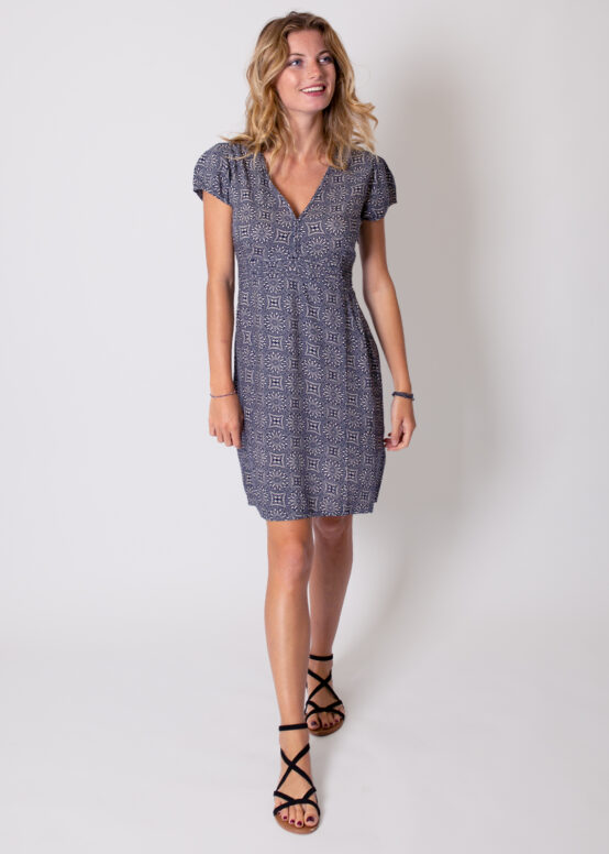 Robe TANIA imprimé Mandala 32 Marine-0