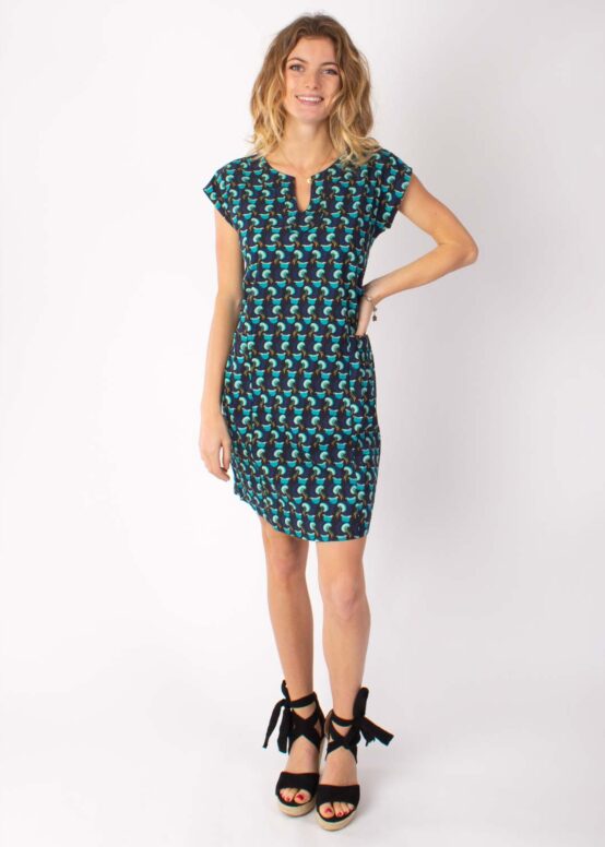 Robe ERIKA Imprimé Blue Bird 13 Bleu