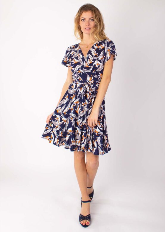 Robe MARIKA Imprimé Paradis 14 Marine