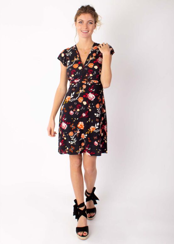 Robe TANIA imprimé Passion 28 Noir