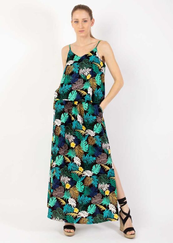 Robe Longue ASSILIA Palme Vert
