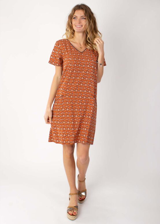 Robe PRECILIA Imprimé 29 Camel-0