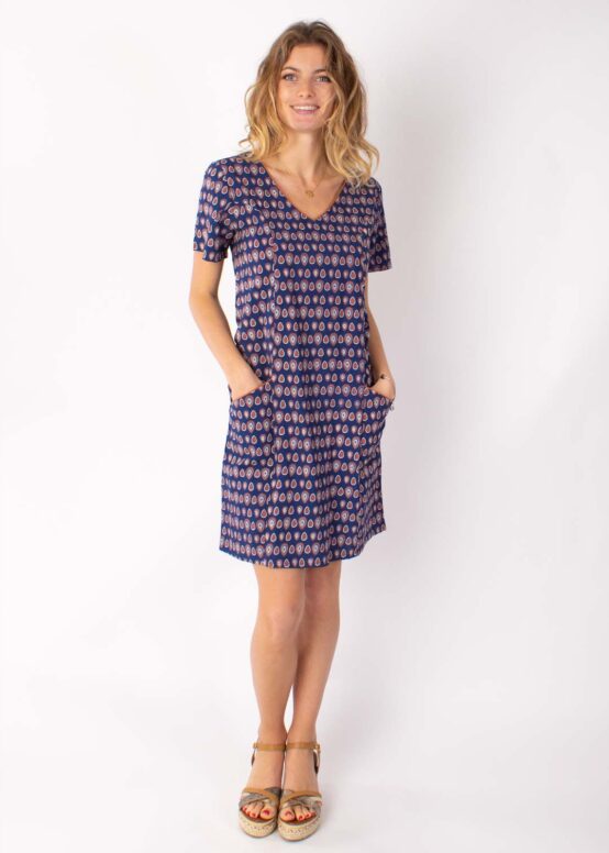 Robe PRECILIA Imprimé 29 Marine-0