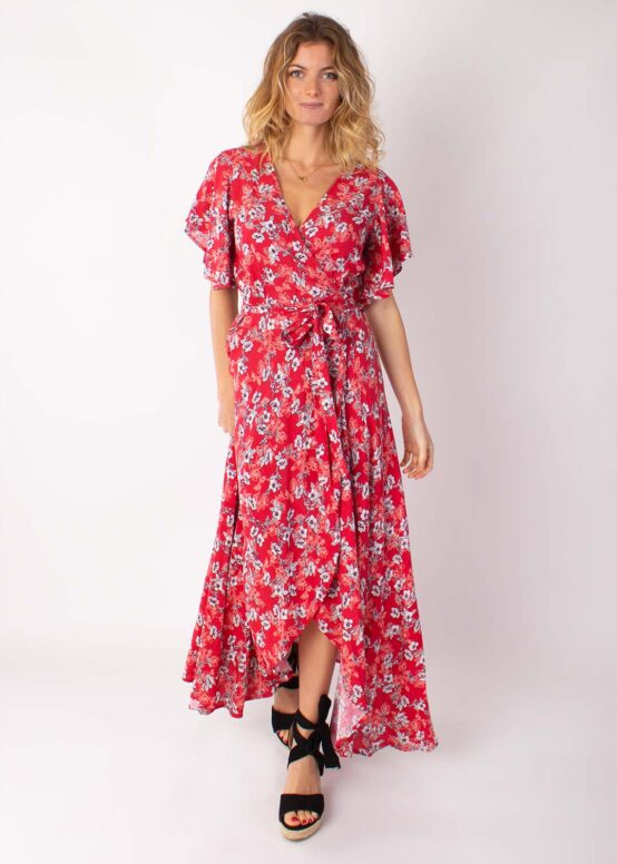 Robe Longue SAKURA Imprimé 8 ROUGE