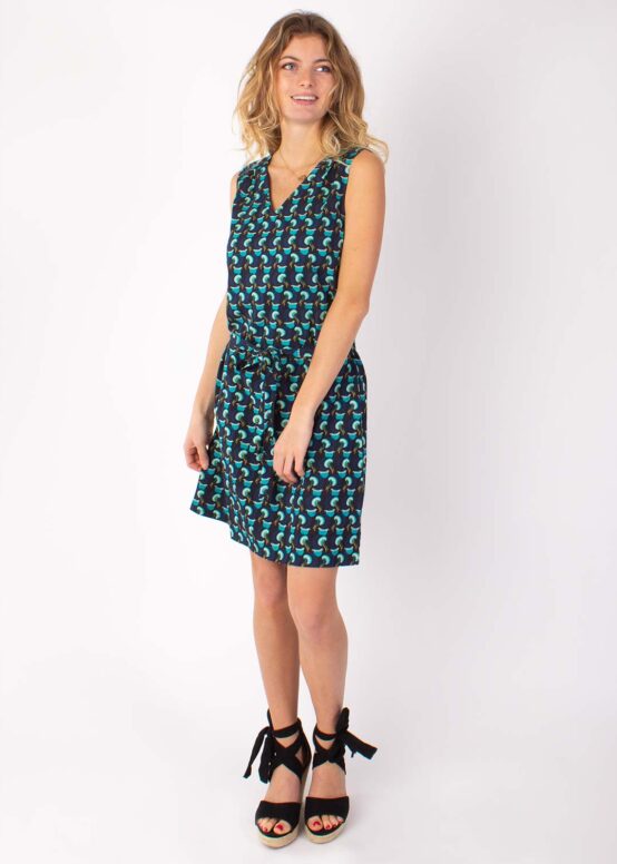 Robe TINA Imprimé Blue Bird 13 Bleu