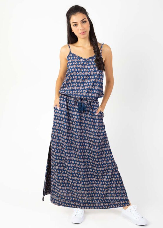 Robe Longue ALBA imprimé 29 Marine