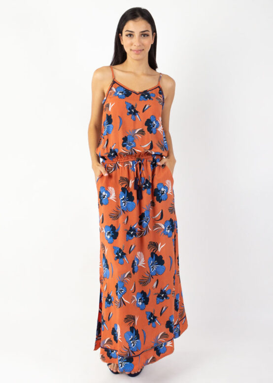 Robe Longue ALBA imprimé Hibiscus