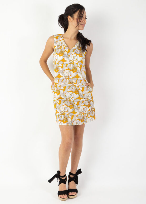 Robe DIANA Imprimé Jungle jAUNE-0