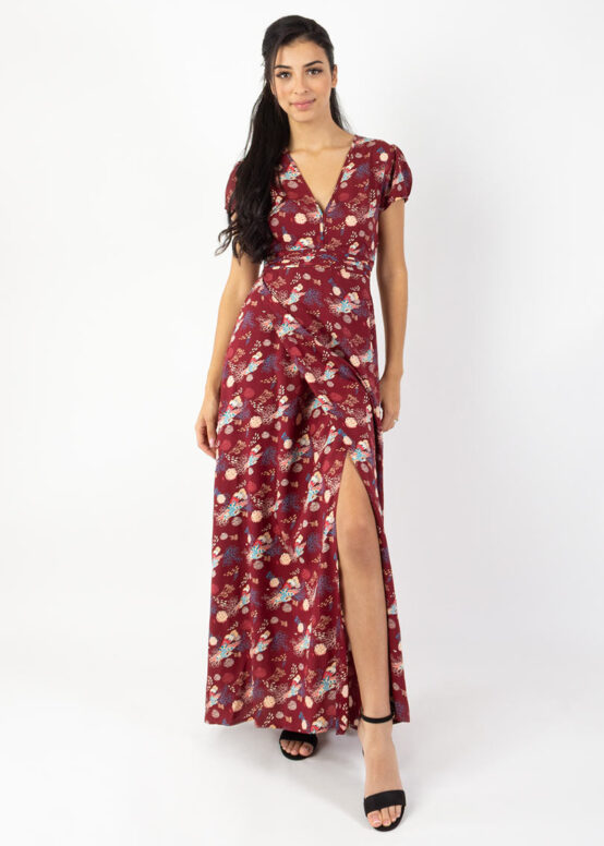 Robe Longue MARBELLA Imprimé Narcisse