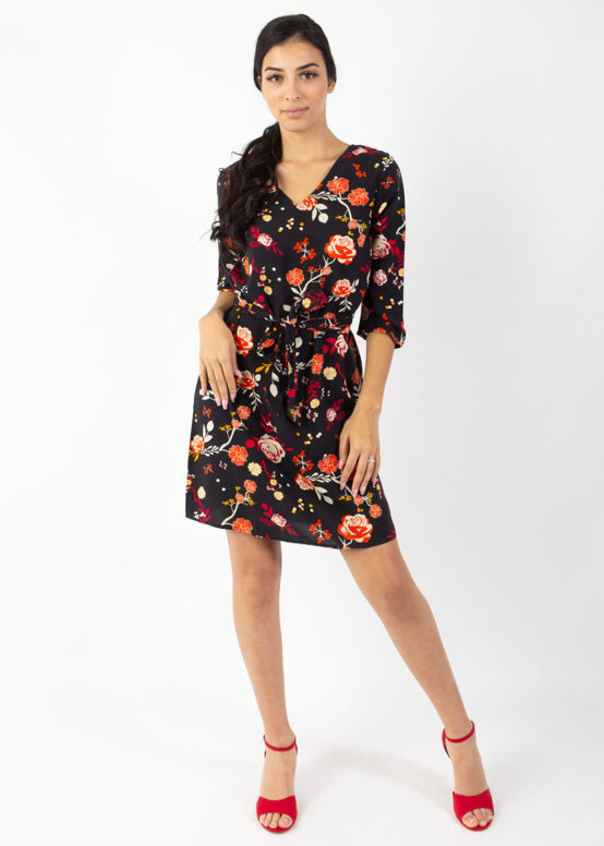 Robe Leyla Imprimé Passion 28 Noir