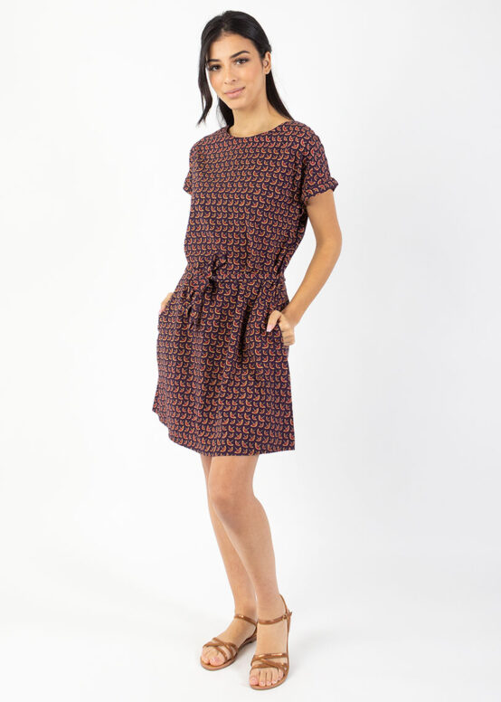 Robe Miranda Imprimé Envolée Prune