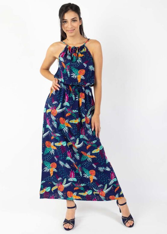 Robe Longue Naya imprimé Rio Bleu