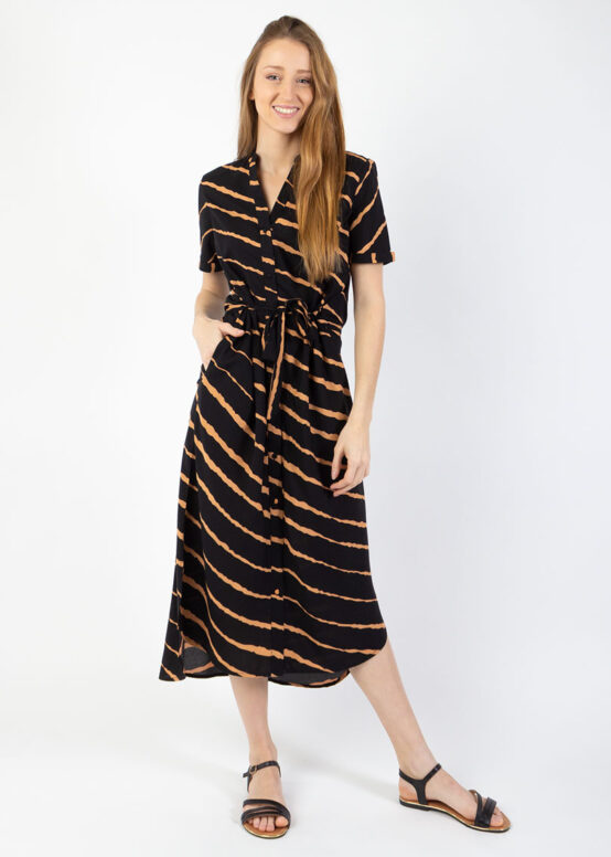 Robe Sheila Imprimé Tie & Dye Noir