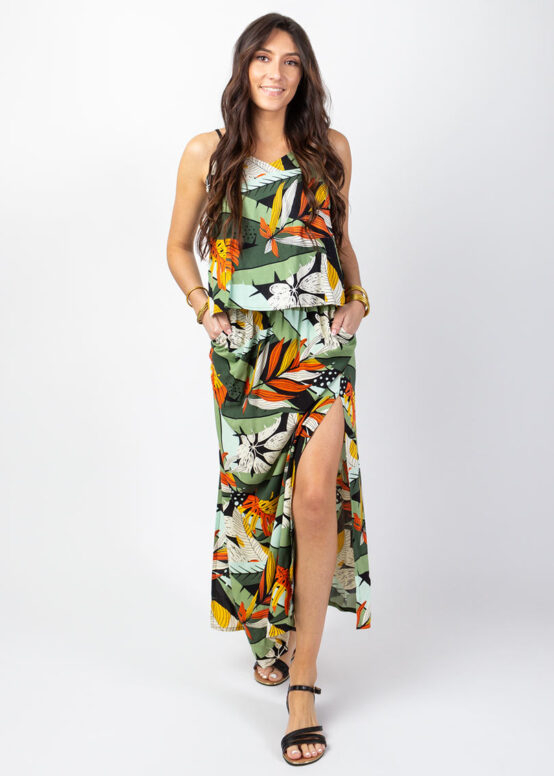 Robe Longue ASSILIA Imprimé Brésil