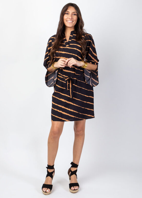 Robe PAULA Imprimé Tie & Dye Noir